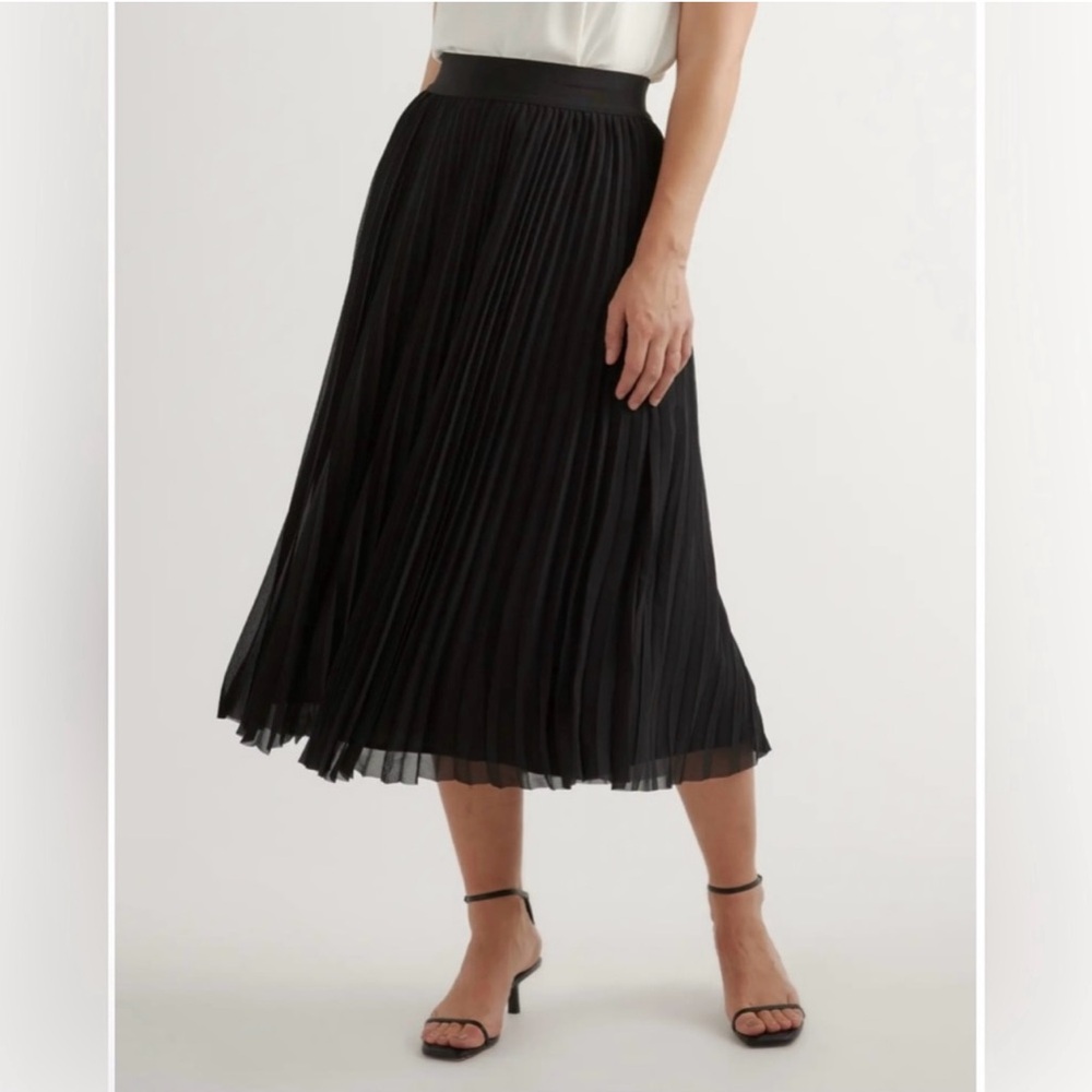 Quince Classic Black Midi Skirt
